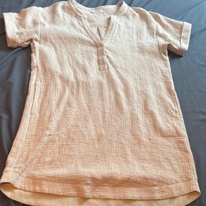 Matty M Beige Textured V-Neck Top
